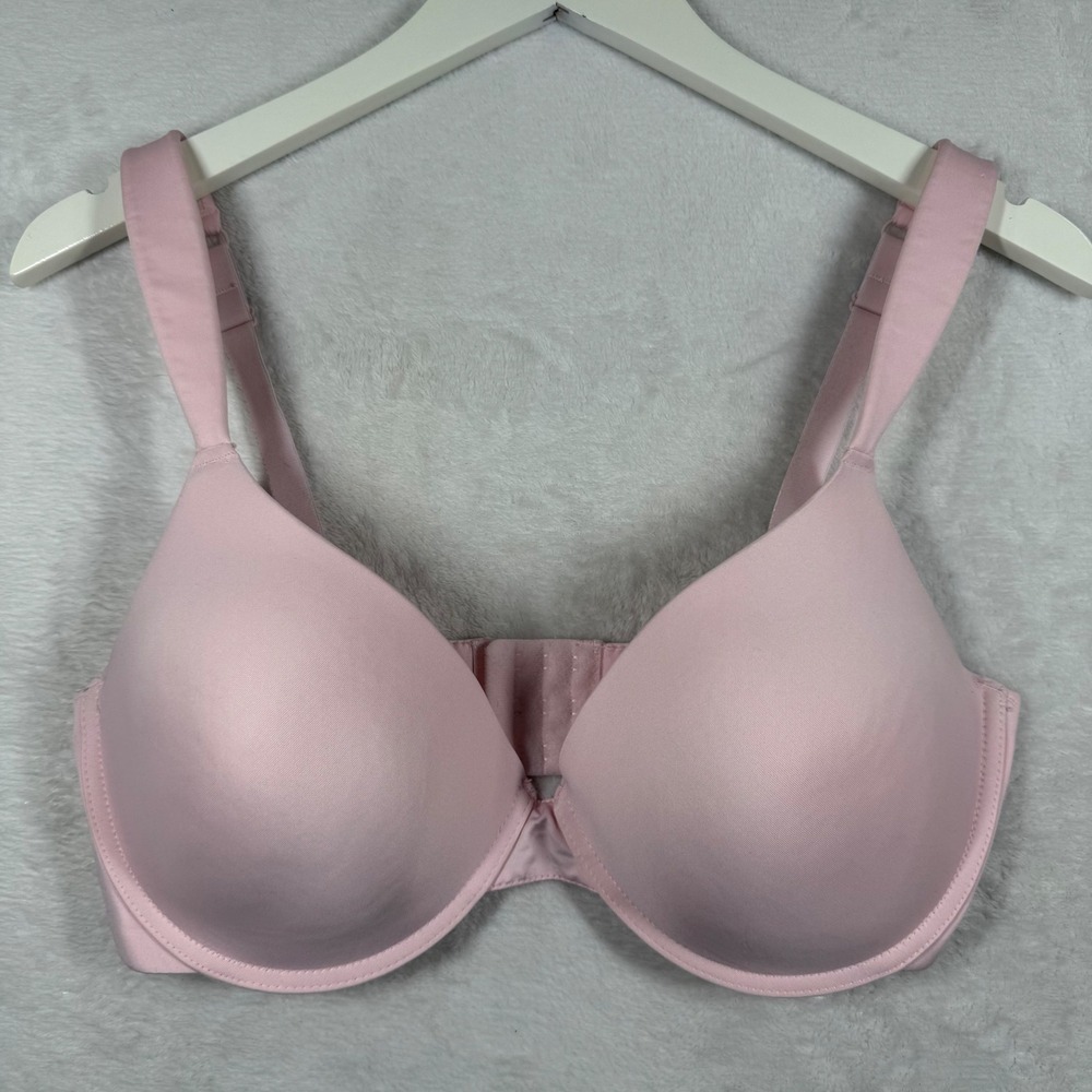 Anne Klein Womens Pink Underwire T-Shirt Bra Size 38D Seamless Adjustable Straps